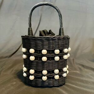 Kate Spade x Target Black and White Mini Bag with Woven Design